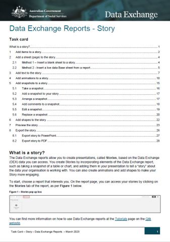 data exchange reports story task card cover